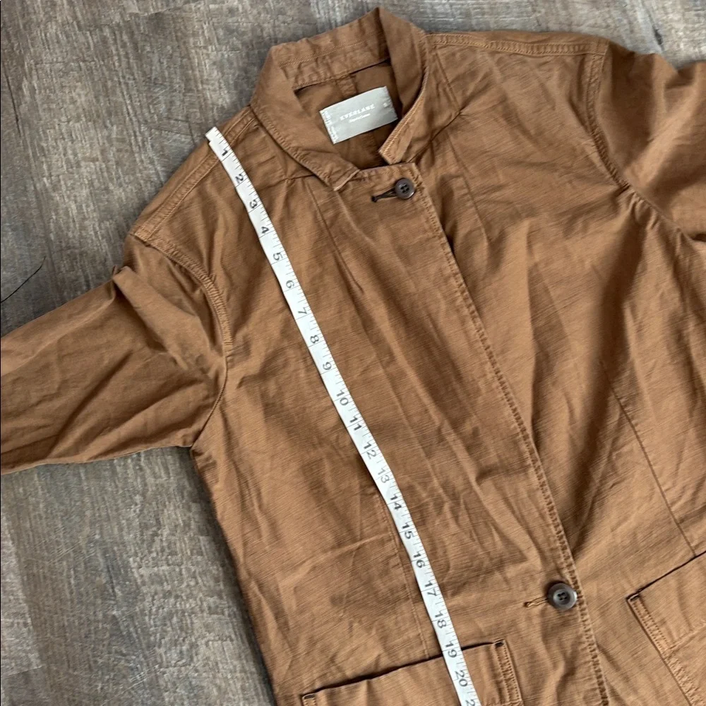 Everlane Fatigue Blazer size S Oversized Walnut Brown Organic Cotton Linen